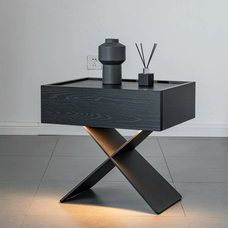 

Italian minimalist bedside table Nordic style bedroom bedside table Simple modern designer high-end bedside locker