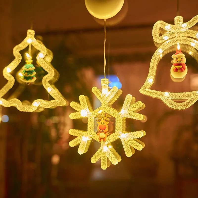 Decorazione della scena di natale decorazione della lampada di aspirazione del filo di natale abbellisce la luce natalizia della decorazione della finestra della lampada di natale