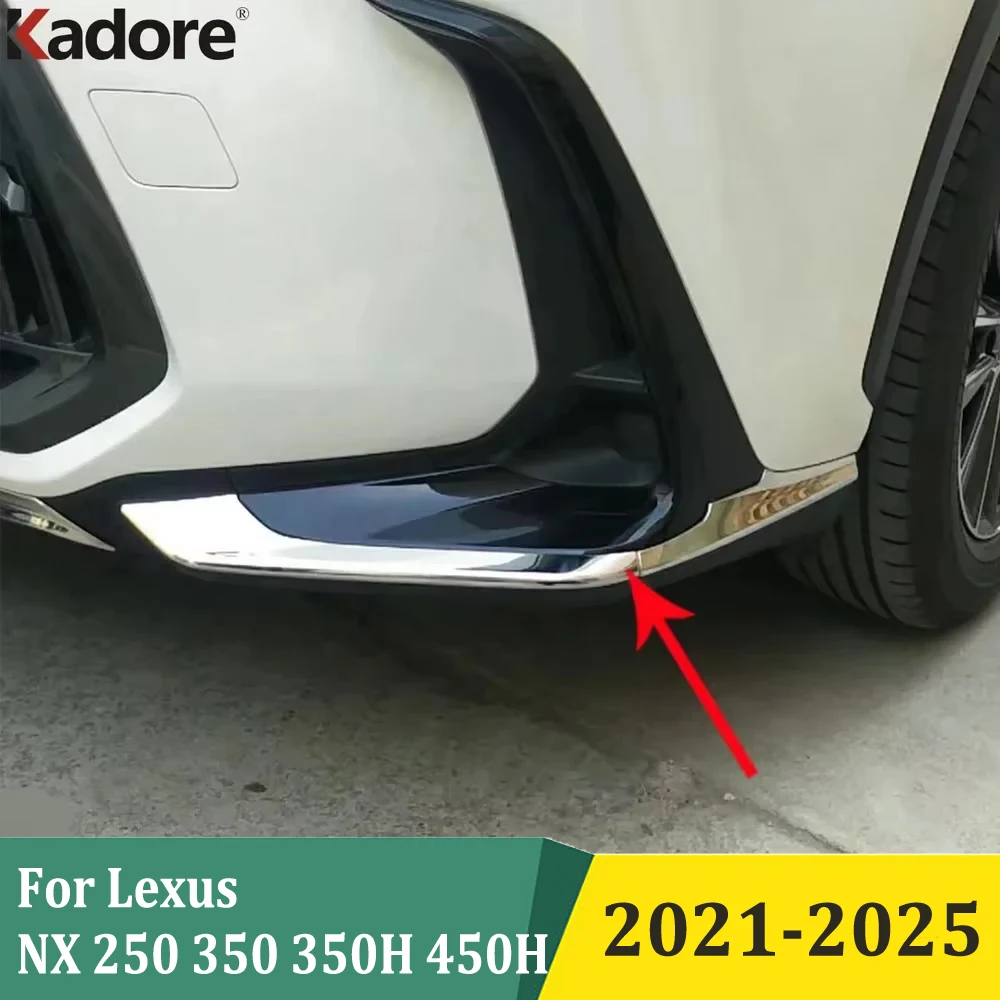 

For Lexus NX 250 350 350H 450H 2021 2022 2023 2024 2025 Front Bumper Corner Trim Guard Strips Car Styling Accessories 4pcs