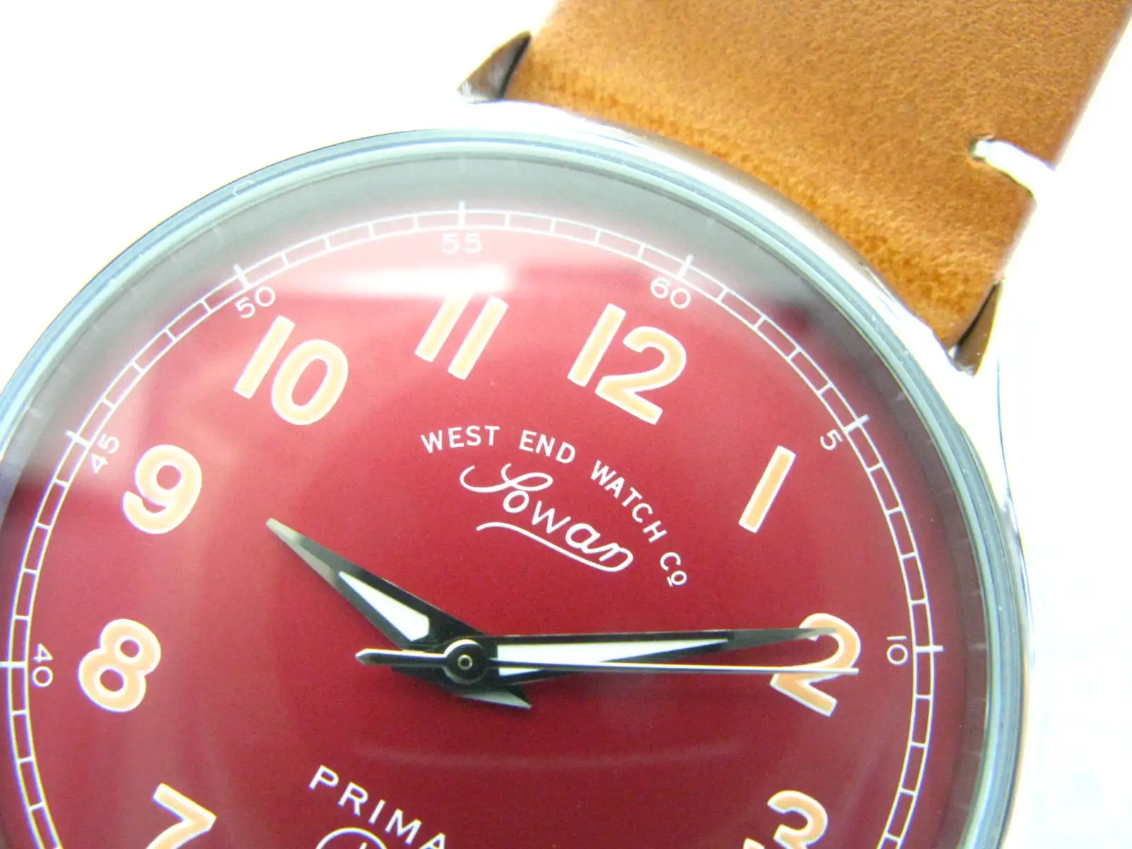 West end Sowar Red dial （Track scale）brand-new Quartz ultra-thin men\'s Military watch