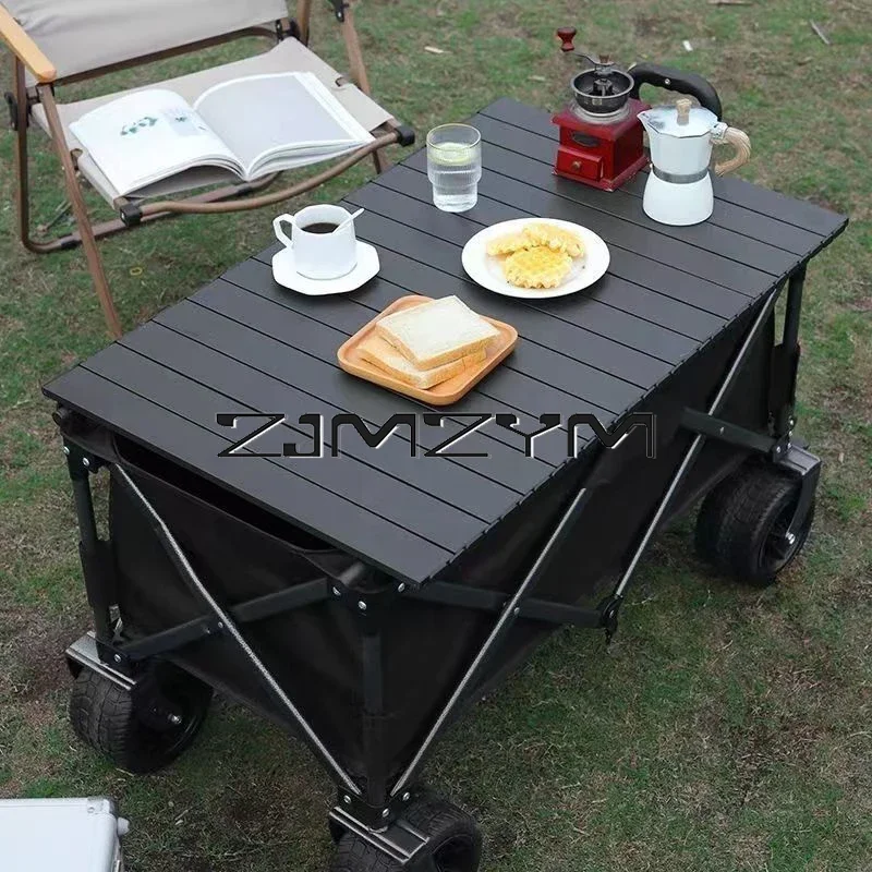 10Inch Outdoor Camping Trolley Portable Camping Folding Storage Cart For Outdoor Camping Supplies