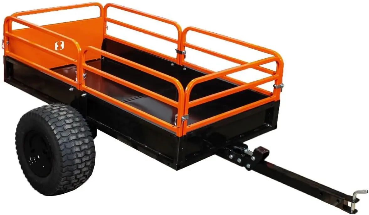 

MOTOALLIANCE® Impact Implements Heavy Duty 1500lb Utility Cart Cargo Trailer. Solid Raised Sides & Tailgate for Increased