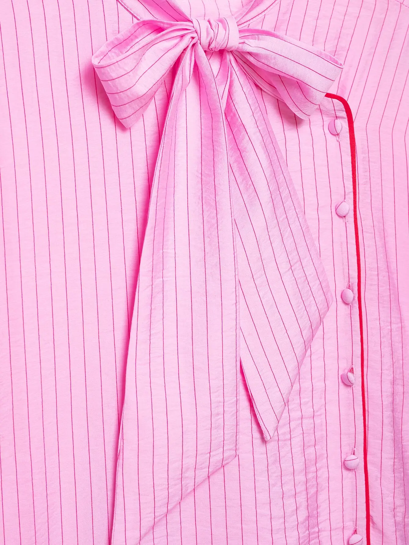 KONDALA Schickes gestreiftes rosa Freizeit-Mode-T-Shirt für Damen 2026 mit Schleife, Streetwear, Vintage, lockeres Hemd, Kurzarm, Urlaubs-Oberteil für Frauen – Detail 6