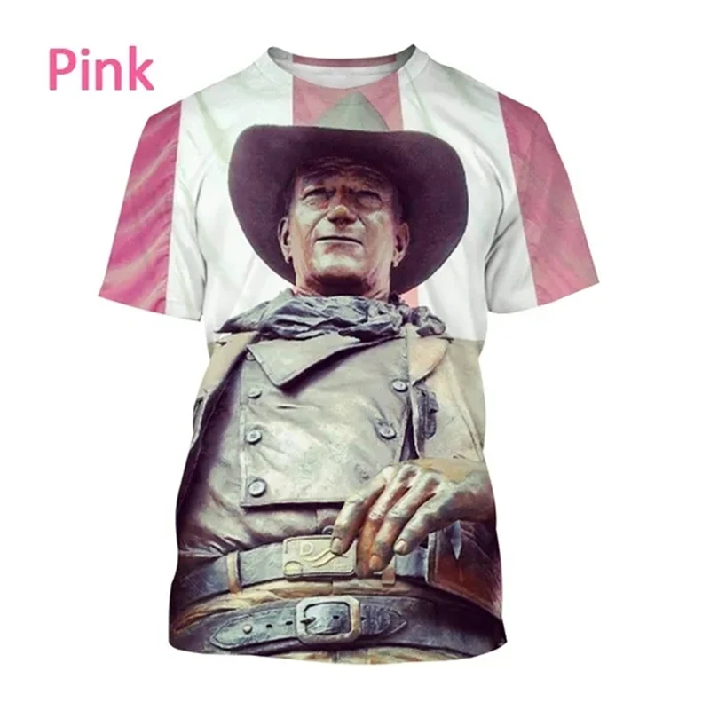 3D Printed John Wayne Graphic T-Shirt Fashion Personality Unisex Hip Hop Street Style Casual Round Neck Short Sleeve T Shirt Top