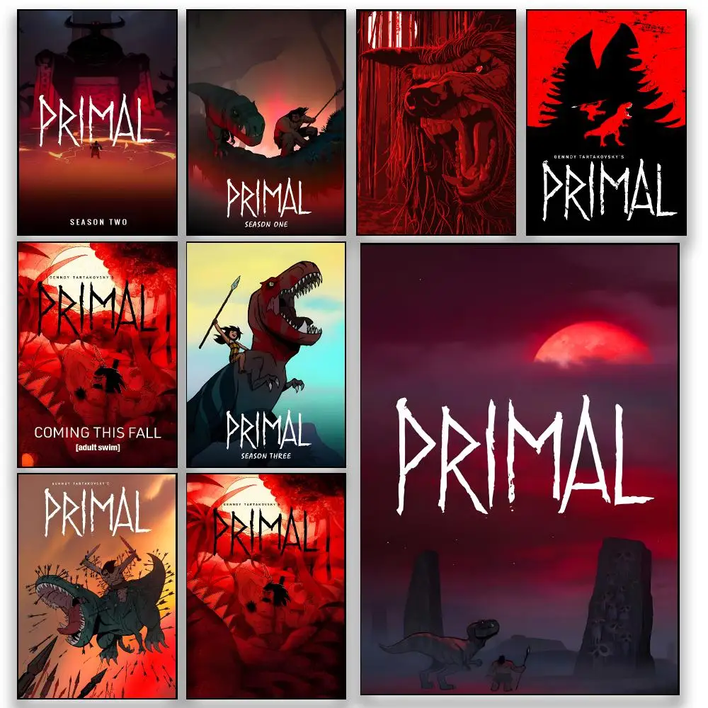 Animation P-Primal Savage Adventure Series Poster HD Wall Decor for Bedroom Living Room Dorm Bar Cafe Office Gift