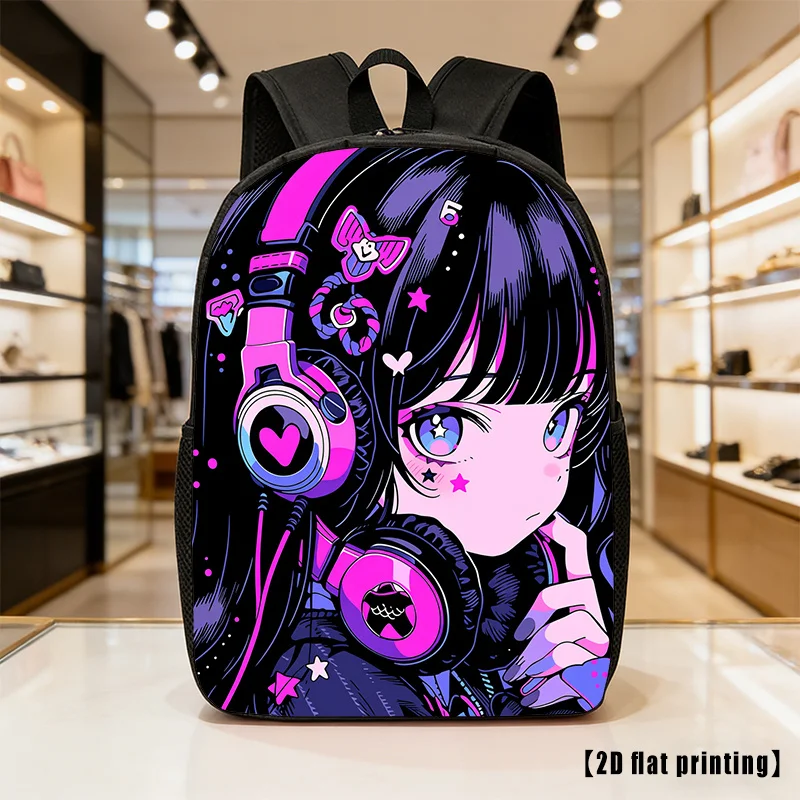 Anime_beauties, Lightweight, Large-capacity Unisex Backpack with Adjustable Shoulder Straps, Side Pockets