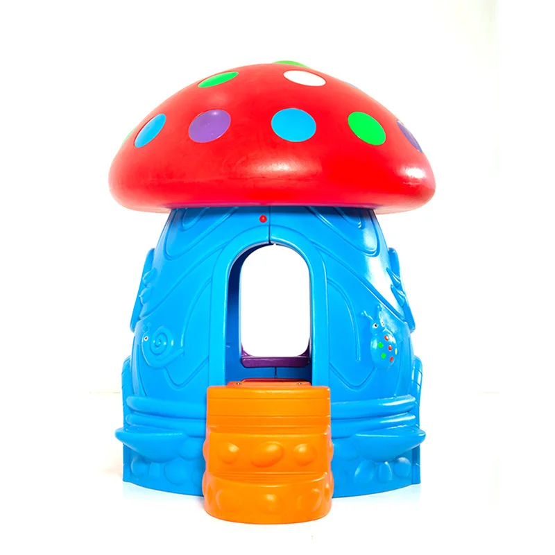 

Kindergarten Indoor Plastic Toys Indoor Playground Equipment for Kids Mushroom House Style Plastic Slide