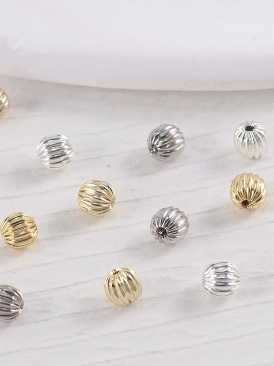 4 6 8 10 MM 200 Stuks 100 Stuks CCB Spacer Kralen Pompoen Vorm Goud Zilver Kleur Plated Losse Kralen DIY Maken Armbanden Sieraden - afbeelding 2