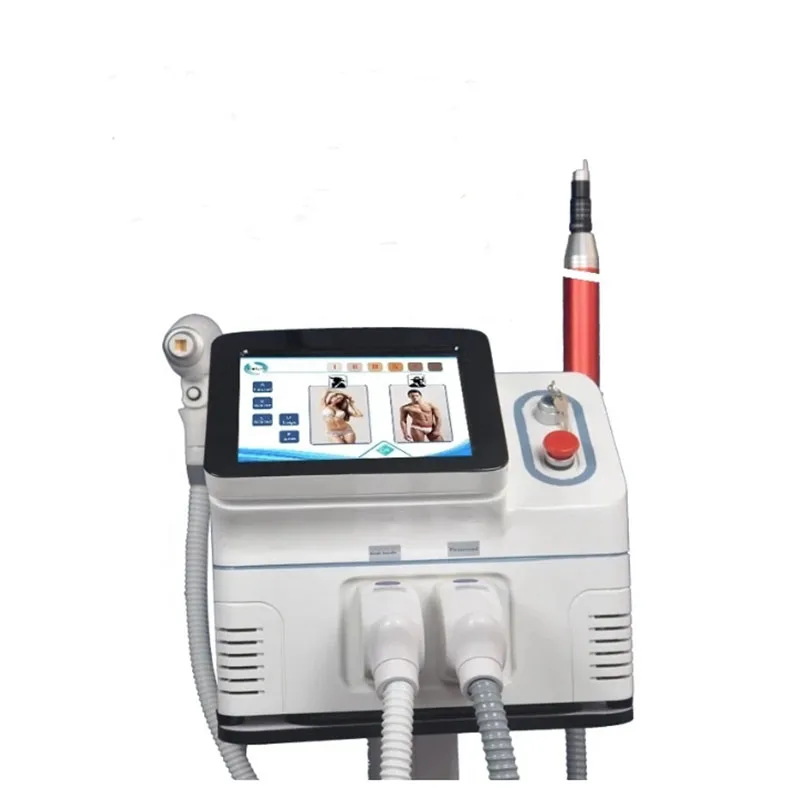 

2 In 1 808nm painless Hair Removal 532nm 1064nm YAG Q switch Skin Remove the tattoo Rejuvenation Freckle Cleaning