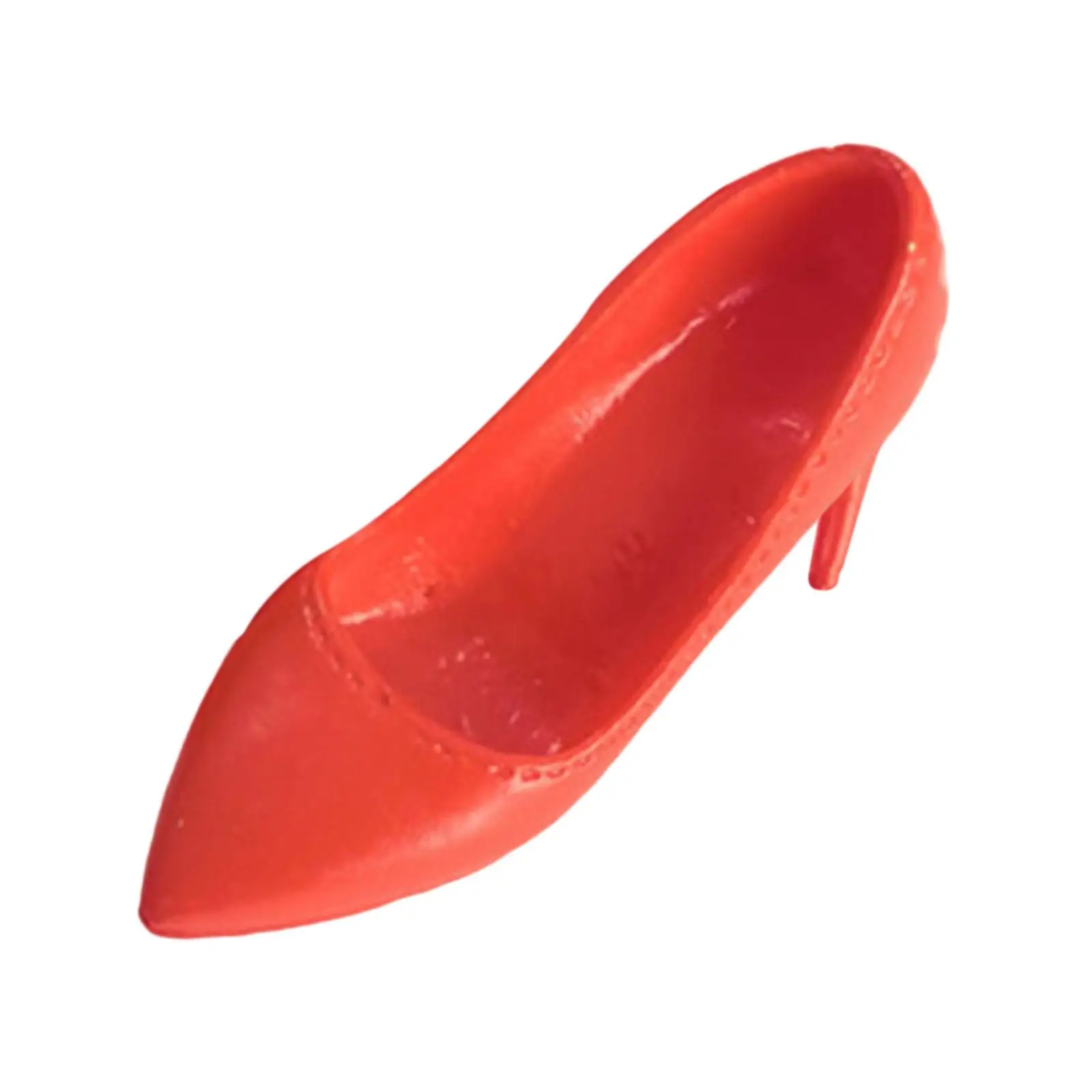 Doll Shoes 1 6 Figure Classic Red High Heel PVC Pointed Toe Pumps Miniature Toy Dress Sandals for Girl Doll Outfits