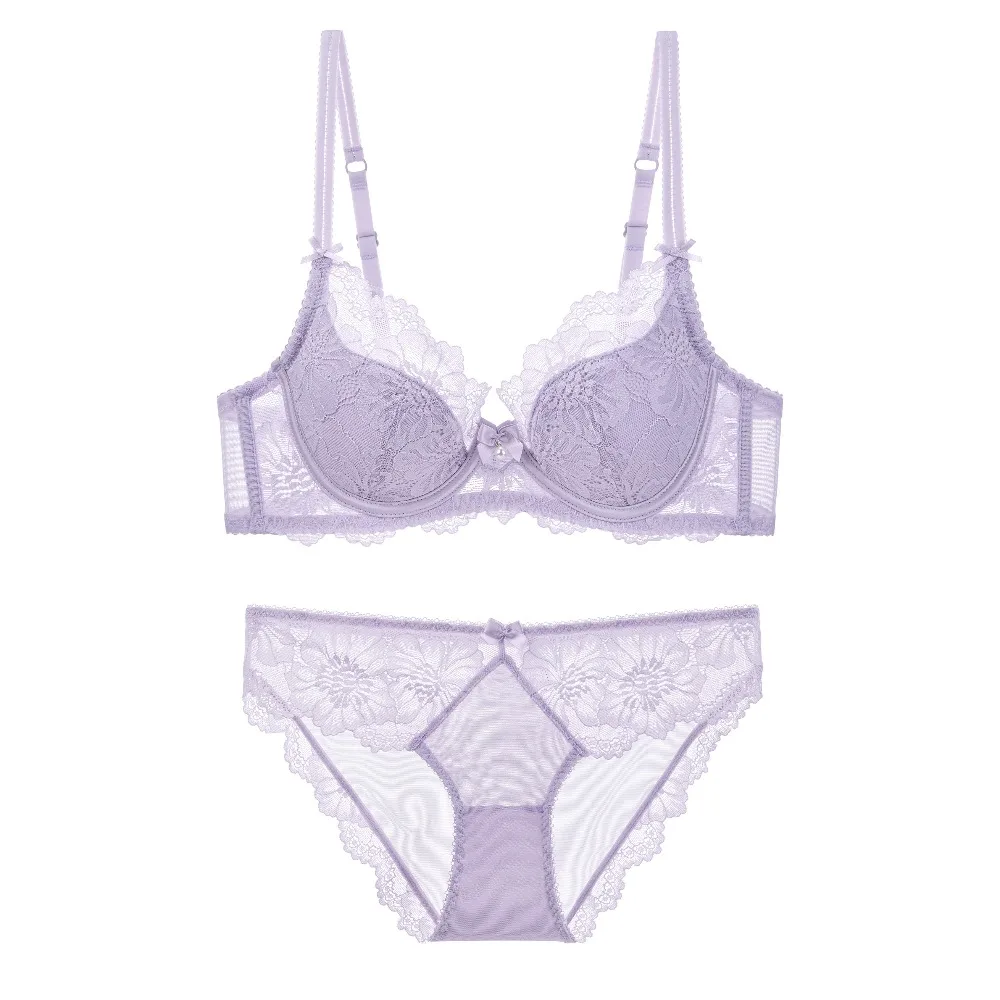 BANERDANNI French Lace Minimizer Bra For Women Comfortable Soft Underwire Anti Sagging Sexy Pure Desire Full Bust Lingerie 32‑38