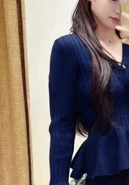 

Женский эластичный вязаный кардиган с v-образным вырезом и длинными рукавами, элегантные женские топы