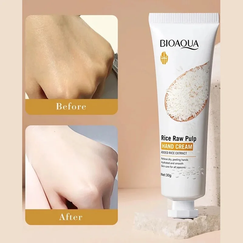 30g Rice Hand Cream Volumizing Rejuvenating Nourishing Moisturizing Refreshing Non-Greasy Hand Care Cream Handcream