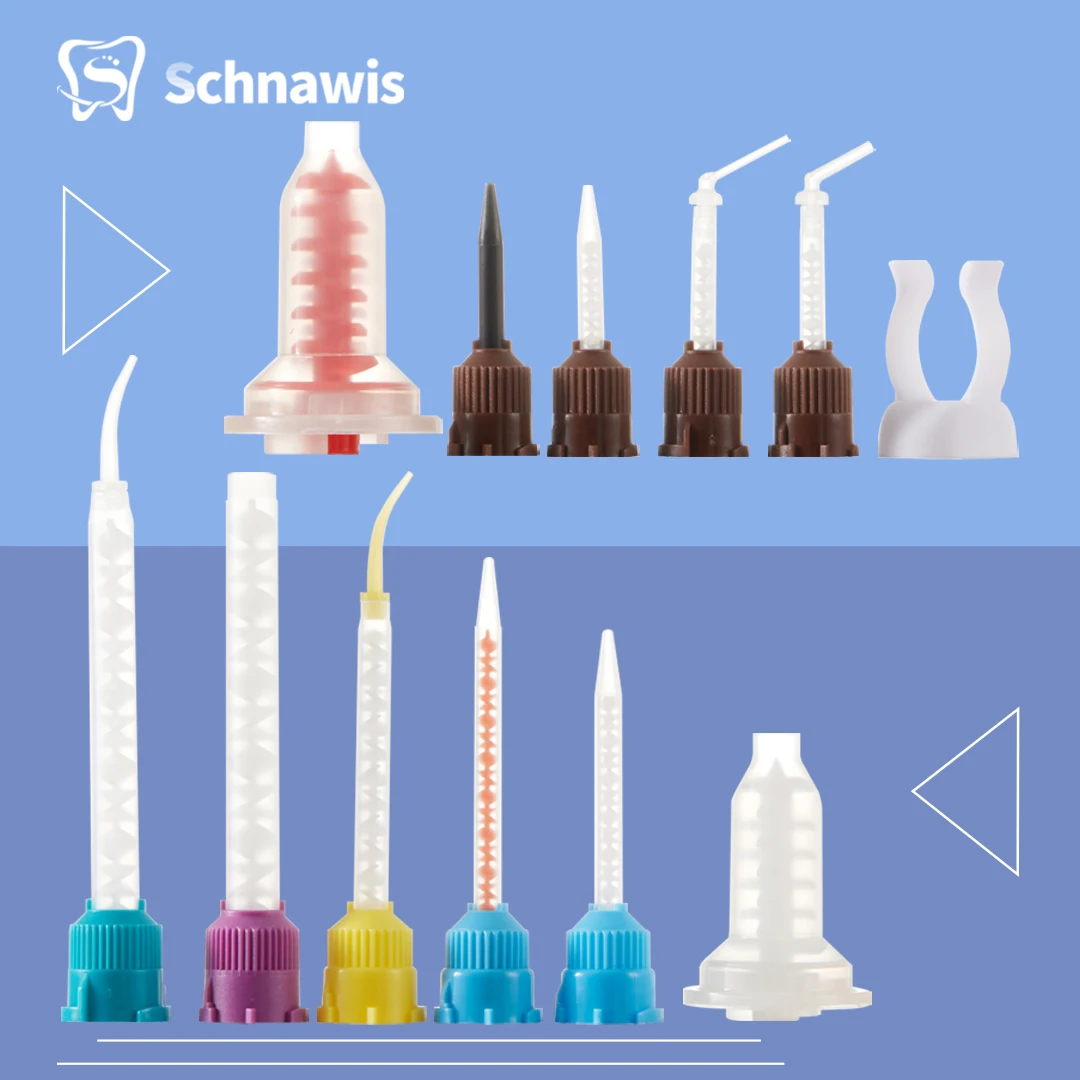 50Pcs/bag Dental Mixing Tips Impression Materials Lab Denture Color Tubes Disposable Silicone Rubber Dentistry Material