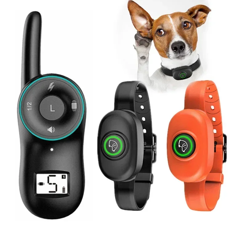 Pet Bark Stop Electric Remote Control Collar, Anti Bark Dog Training Collar Shock Vibration Beep IP67 Waterproof Rechargeable