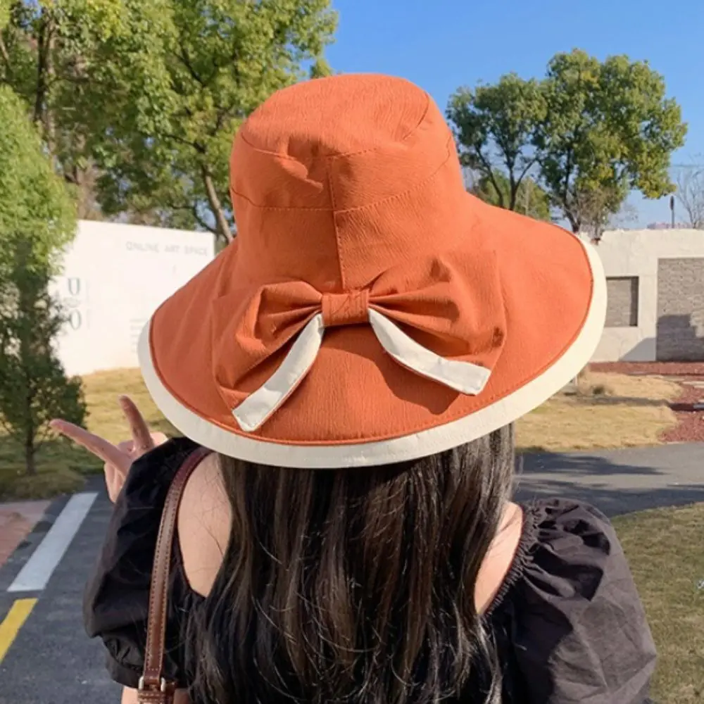 

New Bow Fisherman Hat UV Protection Breathable Visor Sun Hat Foldable Bucket Hat Summer