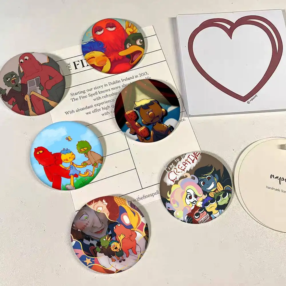 1pc Web Series Don't Hug Me I'm S-Scared Cartoon Style Badge Brooches On Backpack Decoration Round Enamel Pins For Accessorys