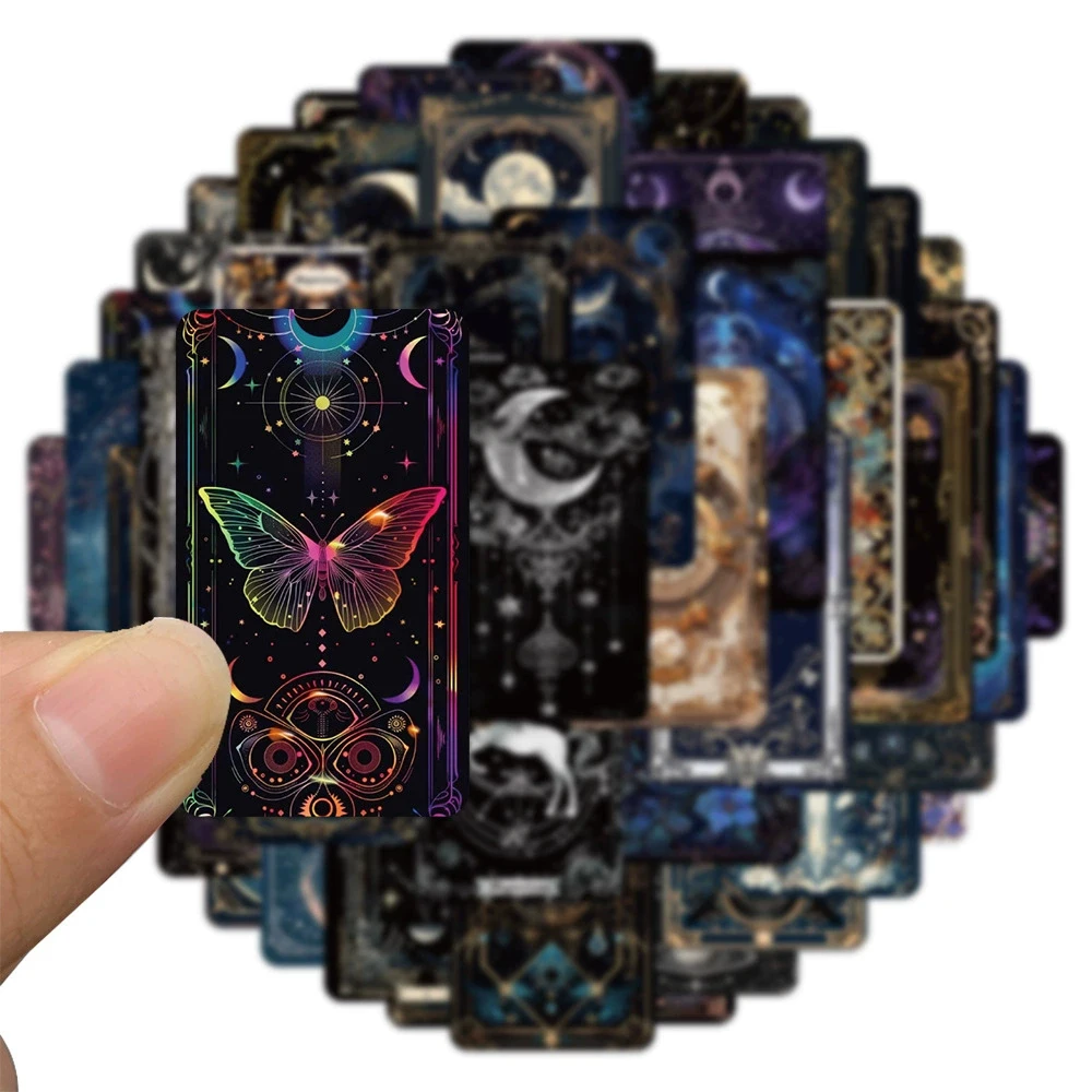 10/30/50pcs Cool Dark Mysterious Space Moon Stickers Aesthetic Tarot Goth Decal Graffiti Luggage Laptop Phone Decoration Sticker