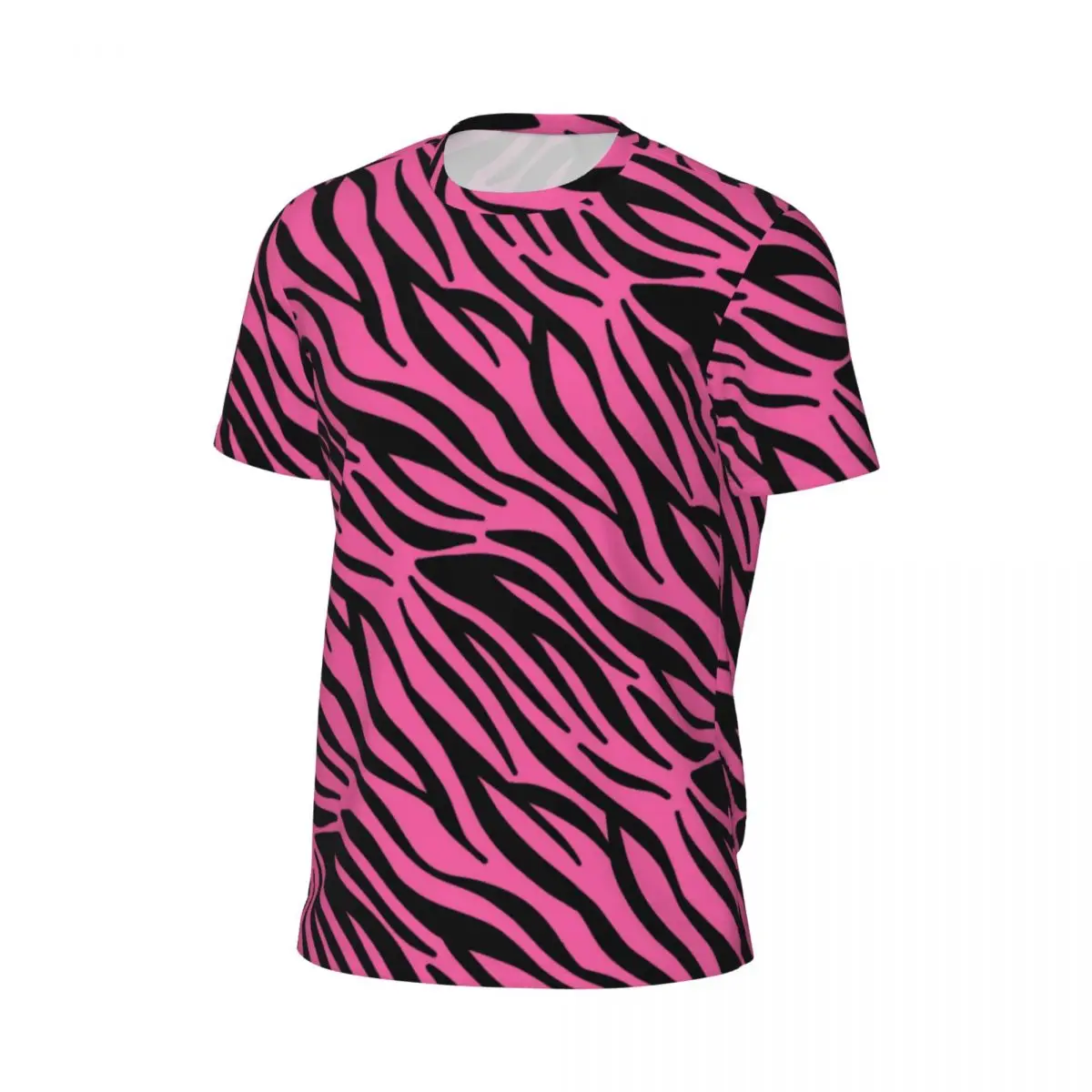 Pink Zebra Print Sports T Shirt Black Stripes Hippie T-Shirts Man Awesome Tshirt Beach Short Sleeve Design Tops