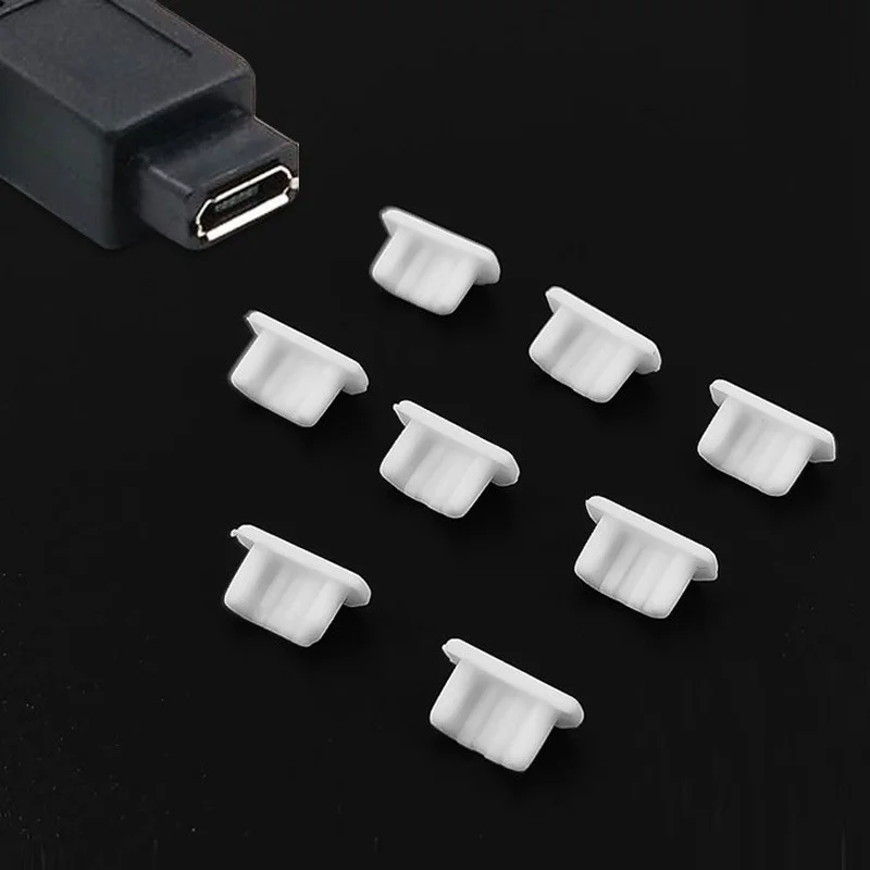 10 Uds. Tapón antipolvo de silicona para teléfono puerto de carga tapón de goma tipo C tapón antipolvo Mirco USB tapa de cubierta a prueba de polvo para Accesorios de Iphone 14