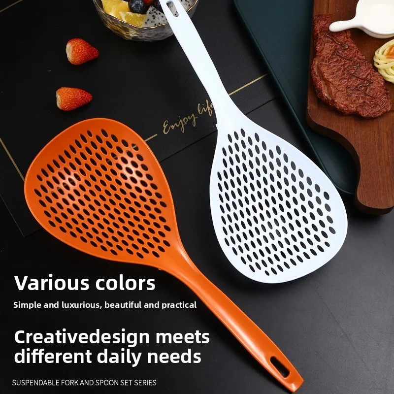 Kitchen Japanese-style household large colander plastic PP drain long handle noodle fishing spoon manufacturer