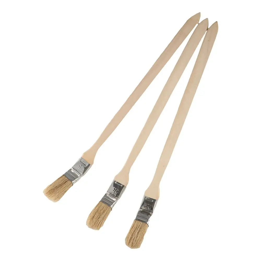 Long Handle Elbow Marine Paint Brush Mixed Pig Mane Hair Solid Wood Handle Elbow Paint Brush Cleaning Tool Wall Painting