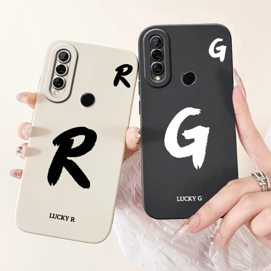 For Huawei P30 Lite Case MAR-LX1A  LX2 Shell A-Z Letter Soft Silicone Proective Cover For Huawei P30Lite Nova 4e Phone Fundas