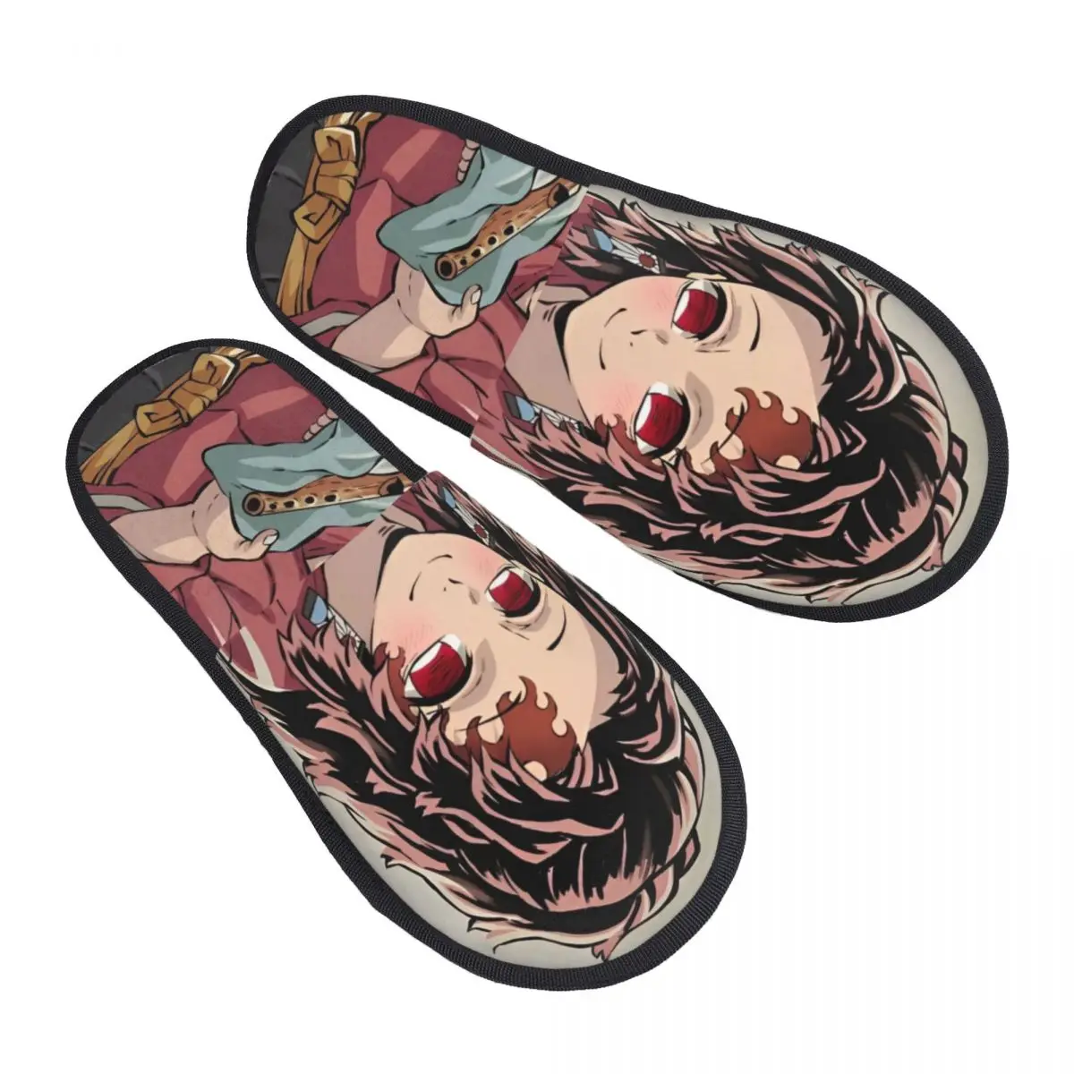 Cute Yoriichi House Slippers Anti-skid Anime Demon Slayer Cozy Memory Foam Slippers Living Room