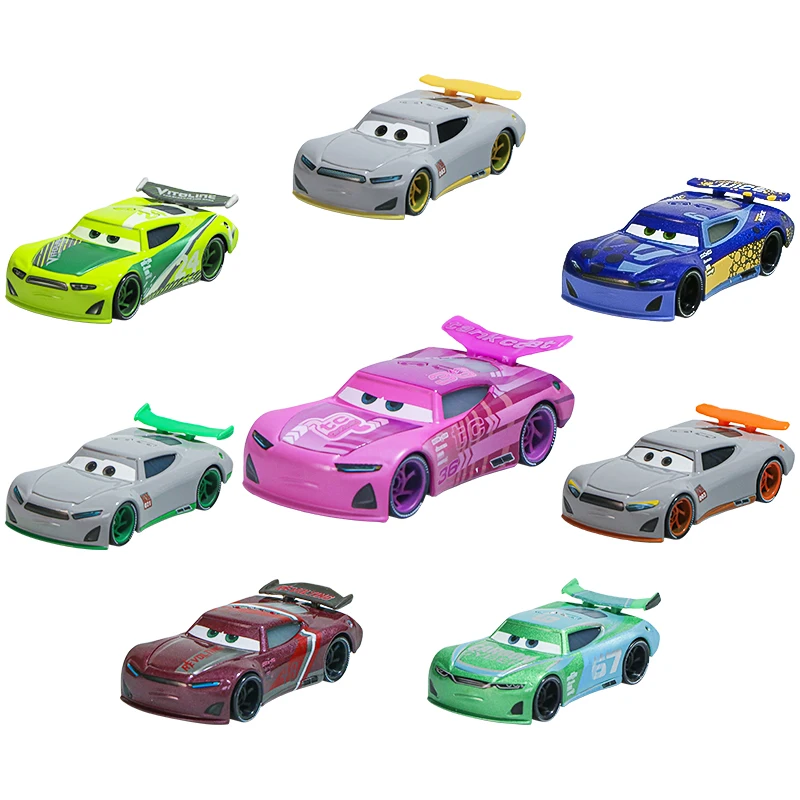 New Cars Disney Pixar Cars 2 3 Lightning McQueen Racing Series Cars 1:55 Diecast Metal Alloy Model Car For Kid Chrismtas Gift