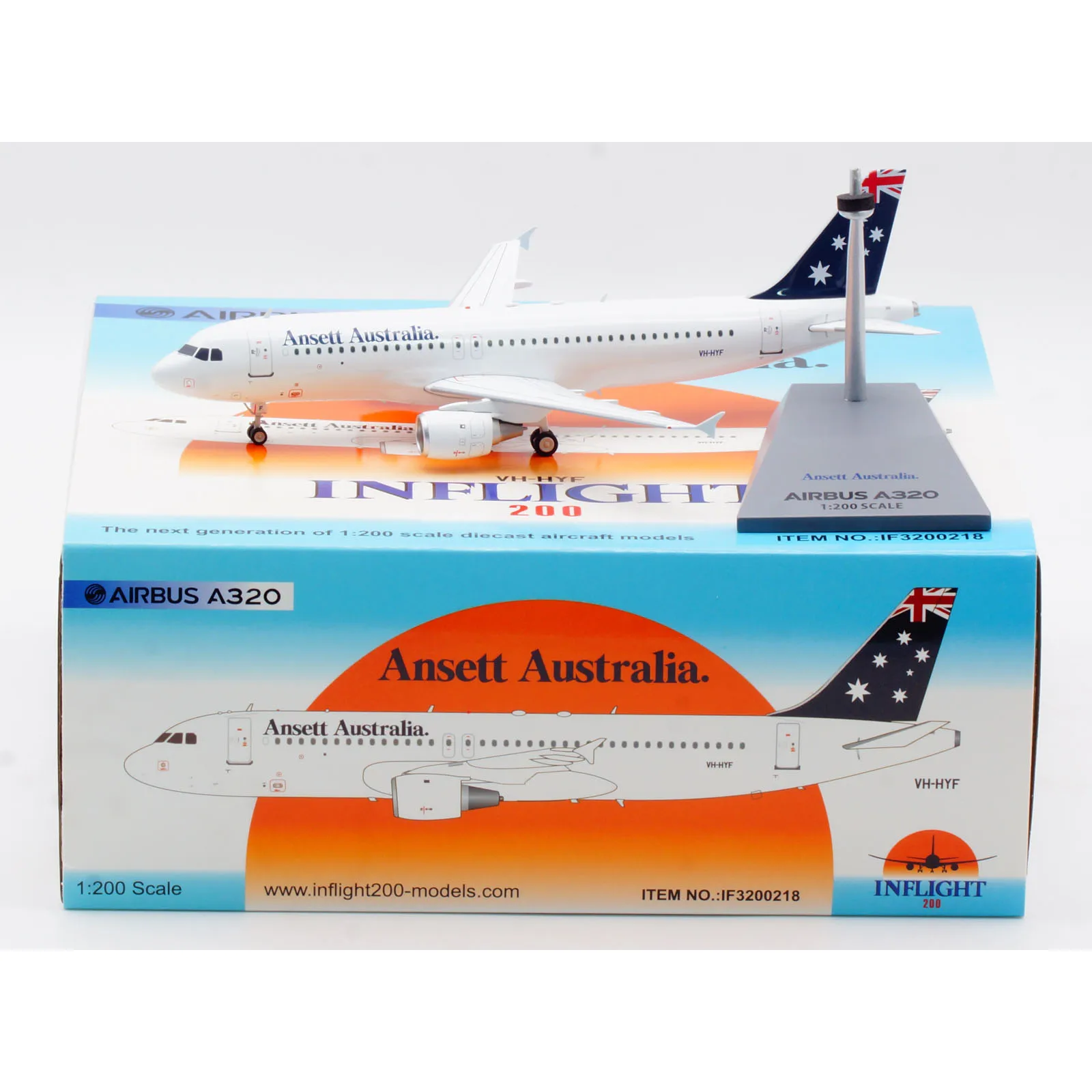 

IF3200218 Alloy Collectible Plane Gift INFLIGHT 1:200 Ansett Australia Airlines Airbus A320 Diecast Aircraft JET Model VH-HYF