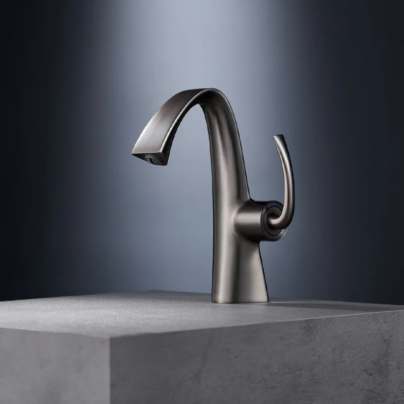 

Faucet Single Handle Hole Basin Taps Hot Cold Mixer Tap Crane Tuqiu Gray Basin Torneiras Bathroom Sink