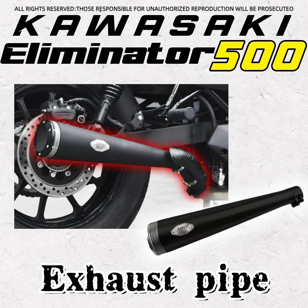 

For Kawasaki Eliminator 500 custom right side single trap exhaust pipe tail section / middle section retro sound