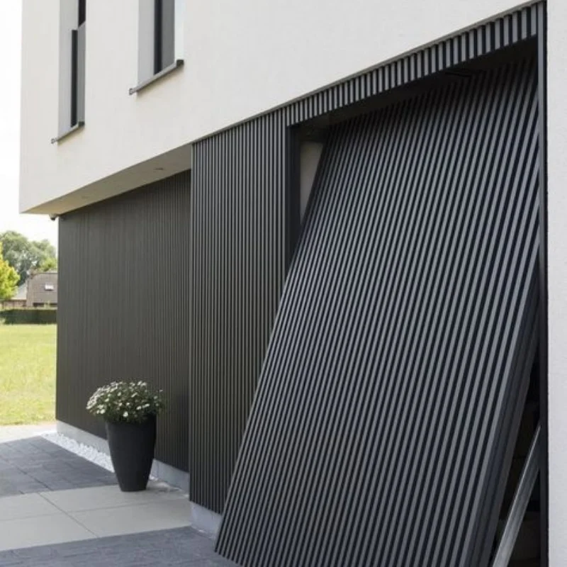 China Factory Modern Black Smart Roll Up Opener Insulation Sizes Rollers Metal Flip Sectional Overhead Garage Door