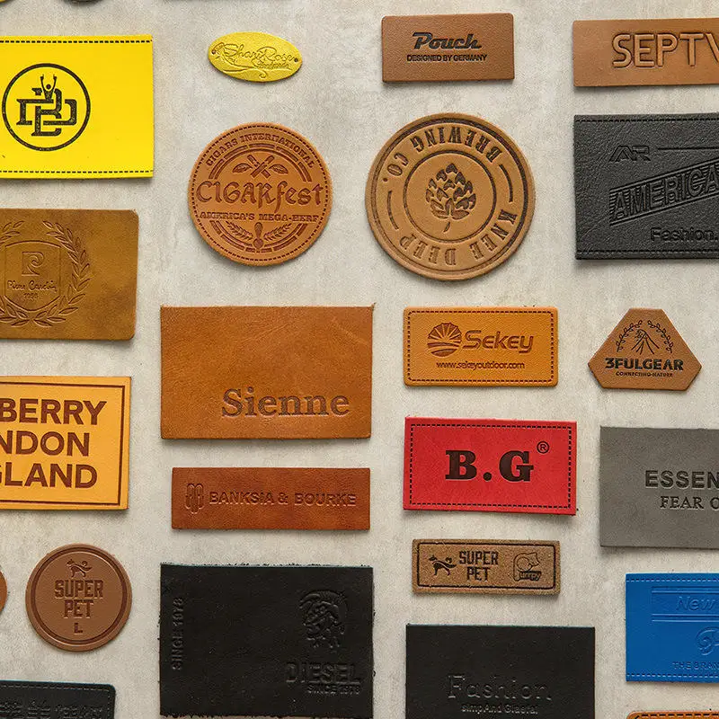 Custom PU Leather Labels with Logo - Personalized PU Patches for Clothing/Bag/Jeans/Hat/Home Decor, OEM /Wholesale