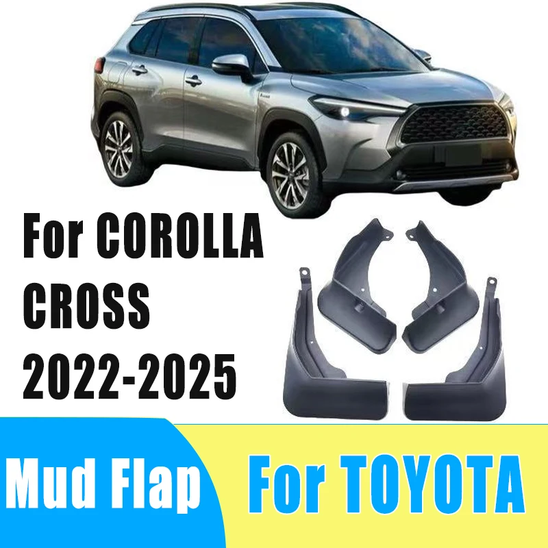 

4pcs Auto Mudguard Waterproof Prevent Mud Splashing Car Mud Flap Fender Trim Accessories For TOYOTA COROLLA CROSS 2022-2025 2024