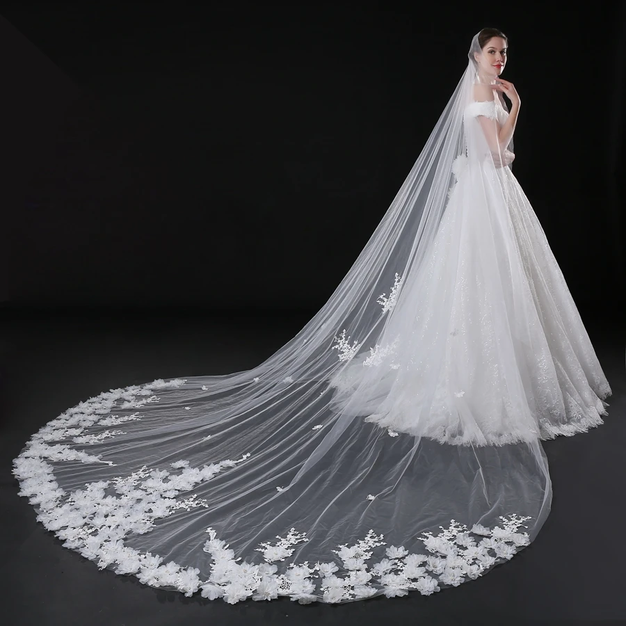 New Arrival Cathedral Wedding veil White Ivory Bride veils for women wedding accessories Velos de novia Welon Bridal veil noiva