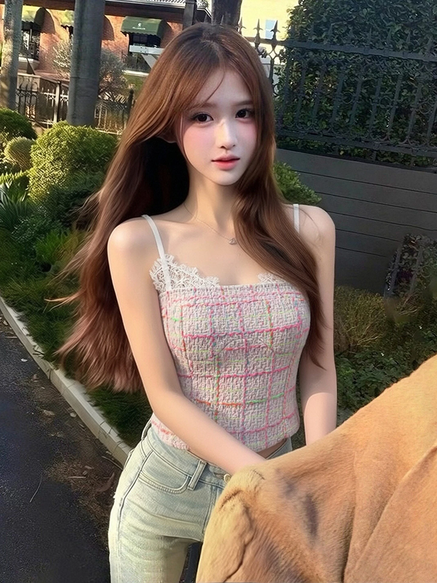 Allure Sexy Korean Style Strap Vest Fashionable Sensual  Fragrance Style Women's Summer Top High Waist Slim Fit Vest
