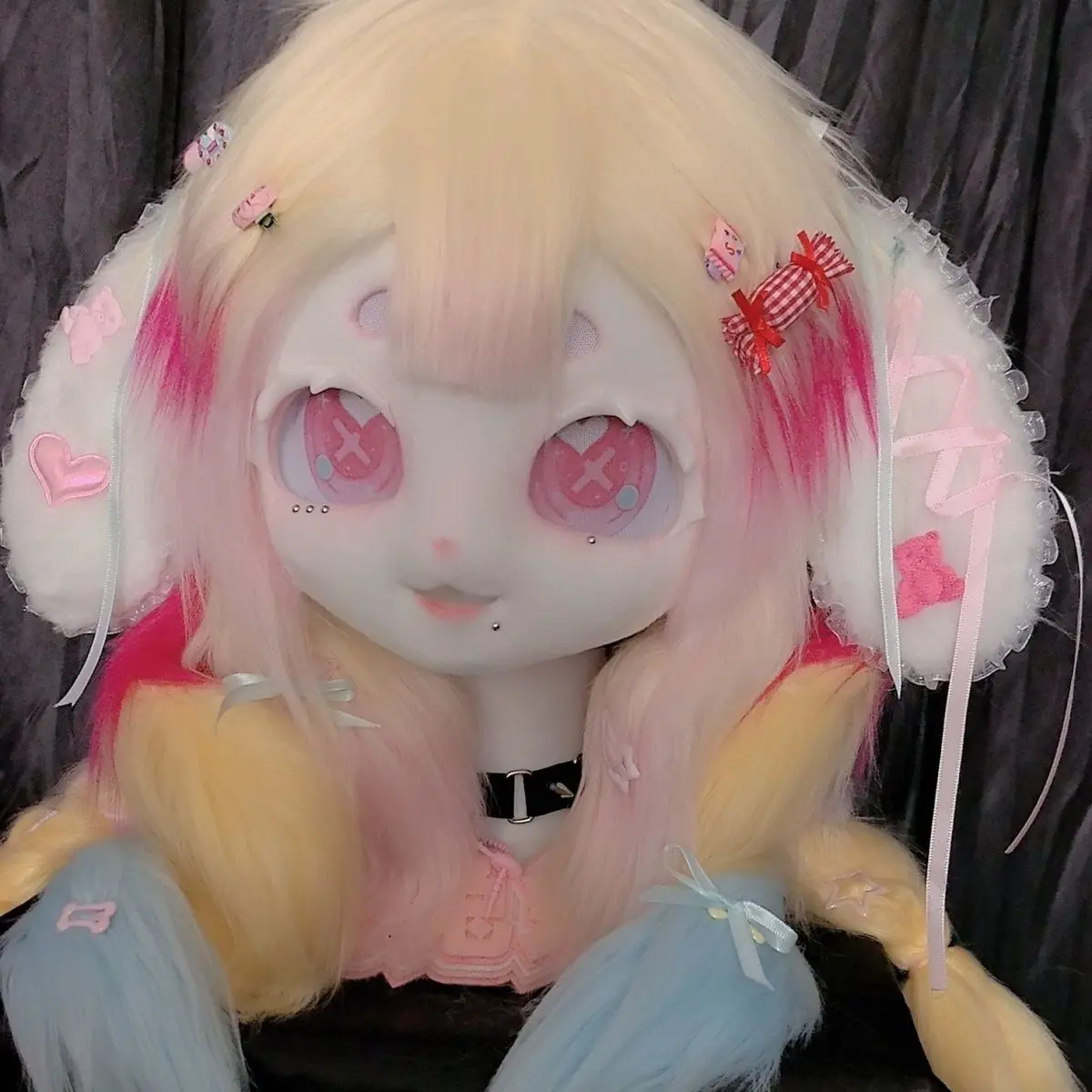 تخصيص Fursuit Kemono ​   الوحش رئيس تأثيري مخصص فروي رئيس Kigurumi رئيس تأثيري كيمونو Fursuit اليدوية سماعات الوحش