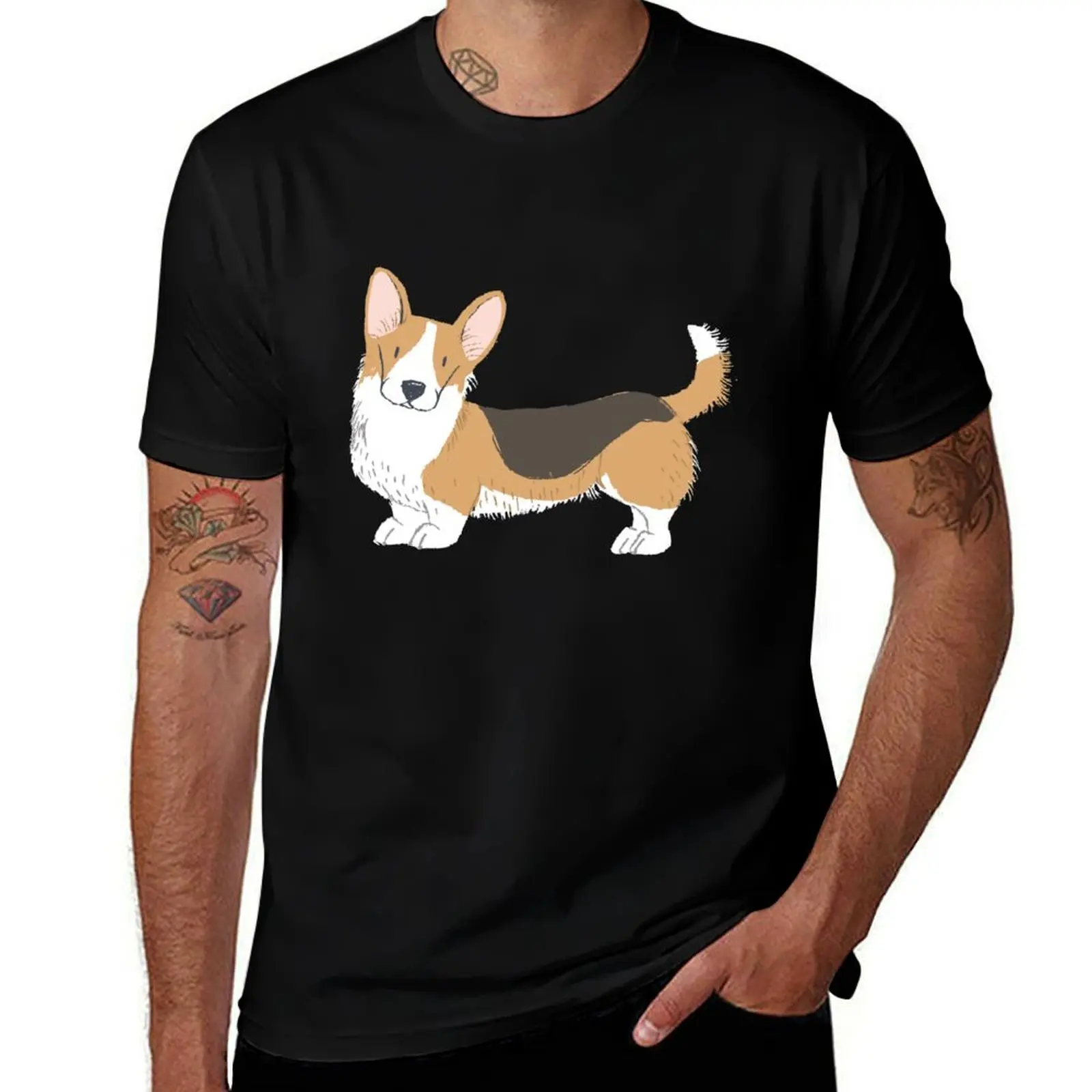 

Corgi with tail T-Shirt mens graphic t shirts essential t shirt t shirts for man pack white T-Shirt