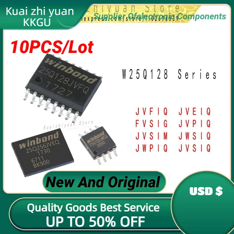 

10pcs/Lot New and Original W25Q128JVSIQ W25Q128JWSIQ W25Q128JWPIQ W25Q128JVEIQ W25Q128JVPIQ W25Q128JVSIM IC Chip NOR FLASH