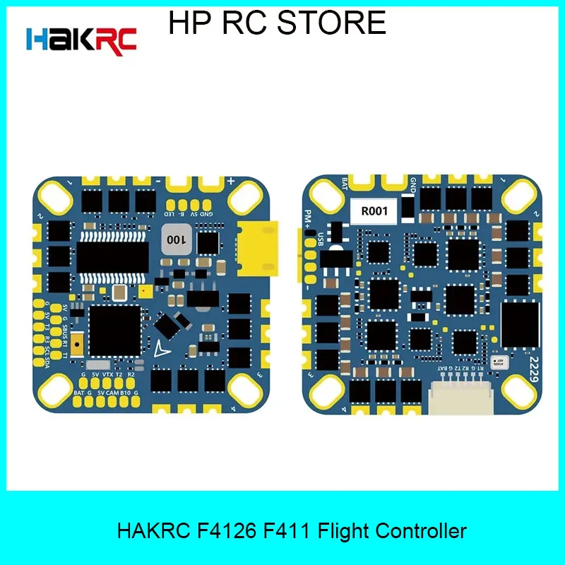 

HAKRC F4126 Flight Controller: F411+ICM42688, BLHeli_S 20A/35A ESC, 8-Layer PCB, OSD/Baro/Curr Sensor 2-6S for FPV Drone