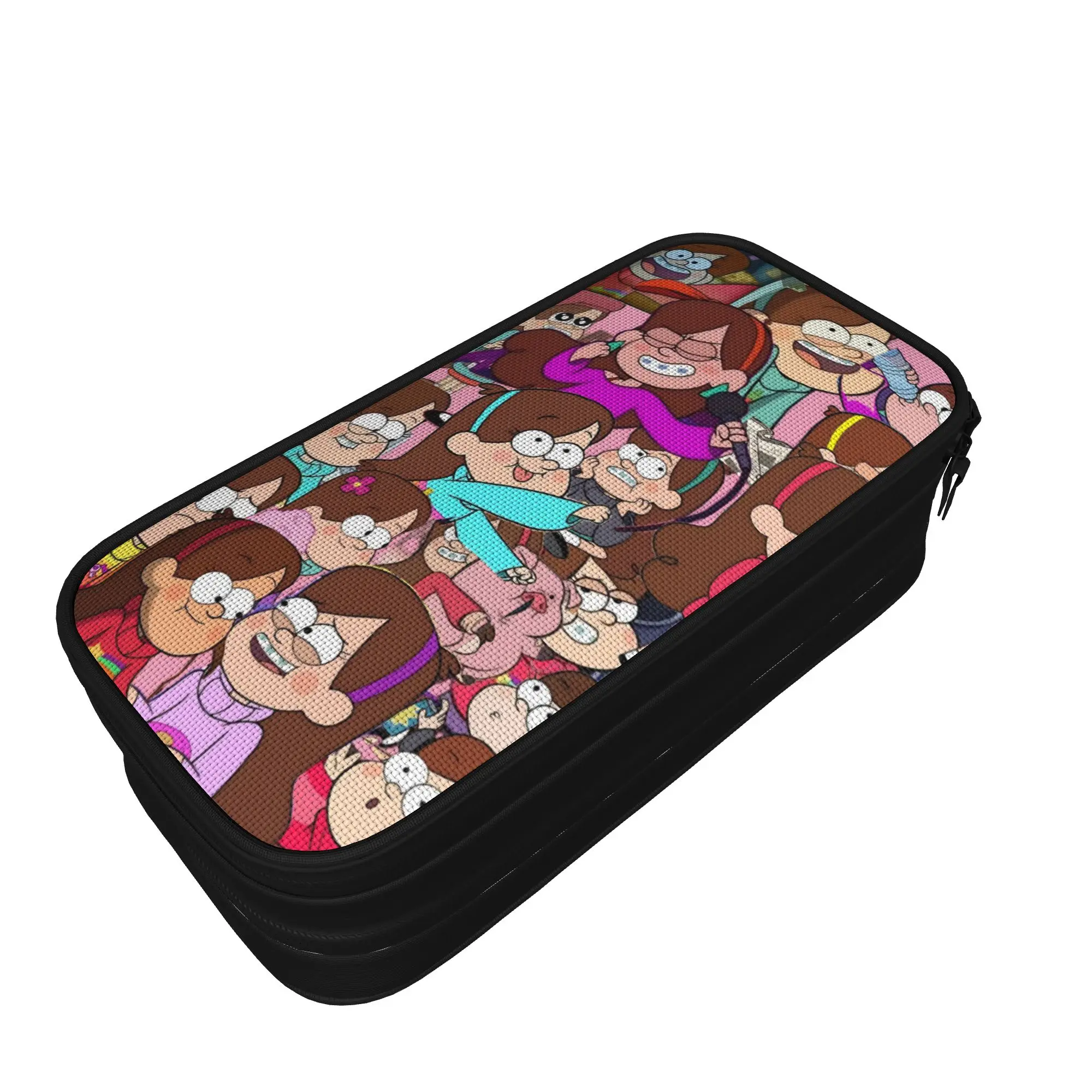 Large Capacity Pencil Case G-Gravity Falls Merch  Double Layer Pen Case Women Make Up Bag Suprise Gift