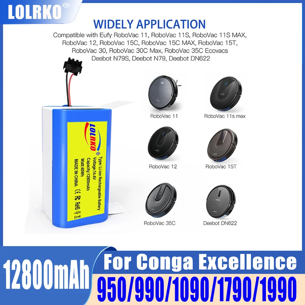 Batería de Repuesto Original de 14.4V 2600mAh para Conga Excellent 990 1090 1790 1990 Deebot N79S N79 DN622 Robovac 11 Tesvor X500