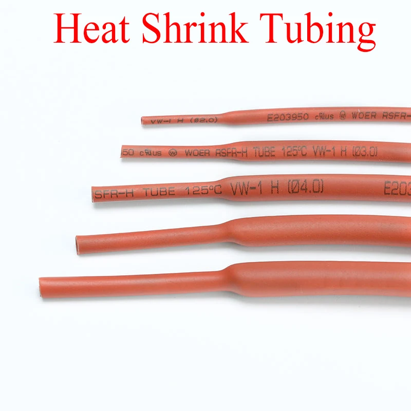 

2：1 Red Polyolefin Thermoresistant Tube Heat Shrink Tube Kit Shrinking Assorted Polyolefin Insulation Sleeving Heat 1Meter