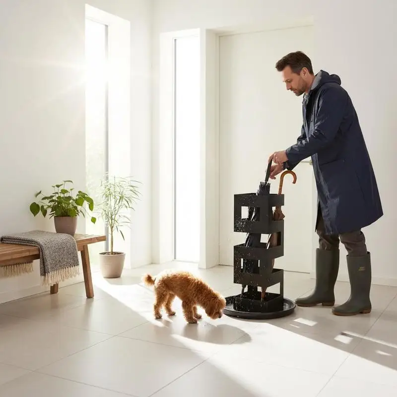 Parapluie noir en acier, durable et facile à nettoyer, 100% satisfaction