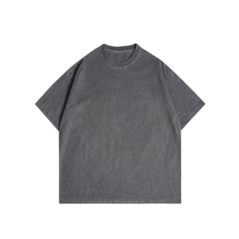 

Summer Heavyweight 320g Short-Sleeved T-Shirt Embroidered Half-Sleeve Fashionable American Brand Casual Top for Men Women