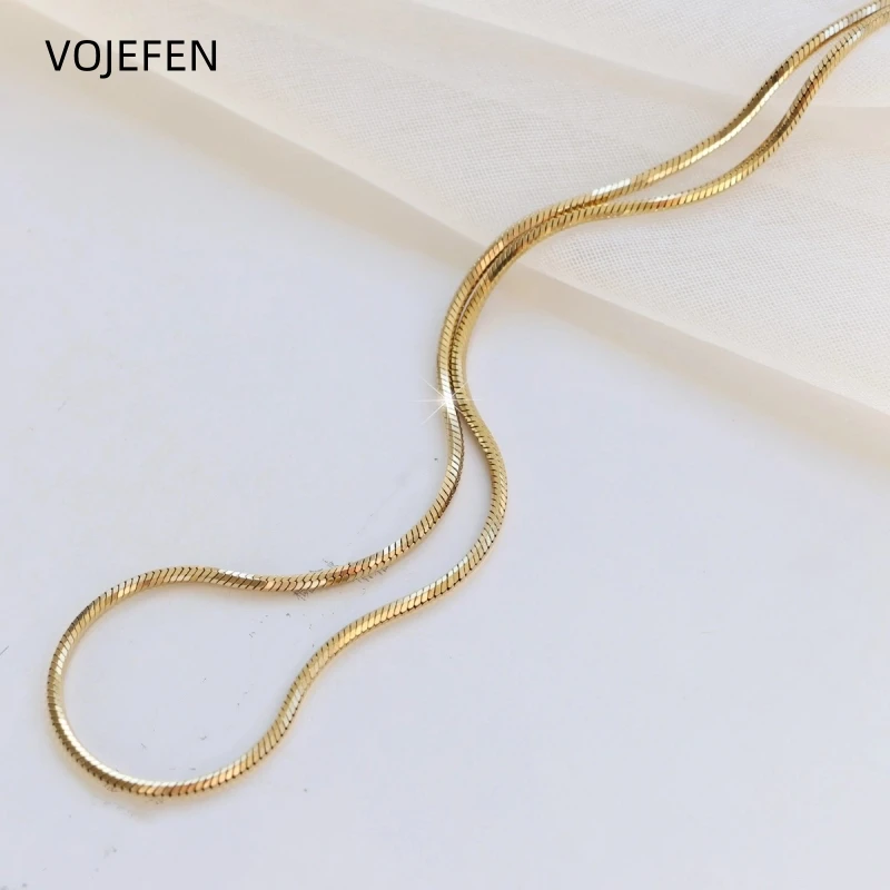 VOJEFEN 18K Gold Round Snake Necklaces AU750 Real Gold Chains Initials Necklace Luxury Personalised Choker Jewelry Trends 2026