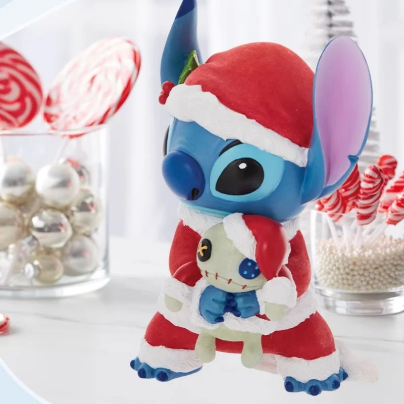 Disney Stitch Christmas Set Kawaii Creative Trendy Ornament Figure Decoration Medium Toy Friend Birthday Gift