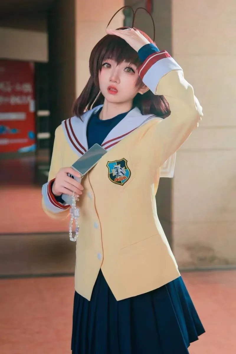 

Clannad Furukawa Nagisa Cosplay Costume, Hikarizaka High School Uniform, Ibuki Fuko & Fujibayashi Outfit for Women