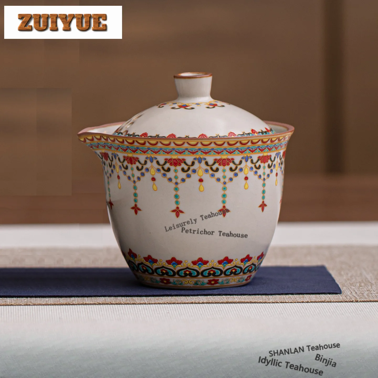 

200ml Ru Kiln Baoxiang Flowers Dunhuang Hand Grab Teapot Vintage Tea Infuser Pot Tea Maker Kettle With Filter Cha Ornaments Gift